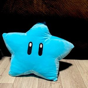 Blue Mario Star Pillow